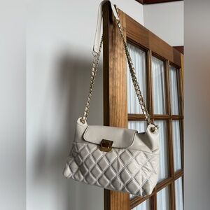 Chic Cream Quilted Shoulder Bag